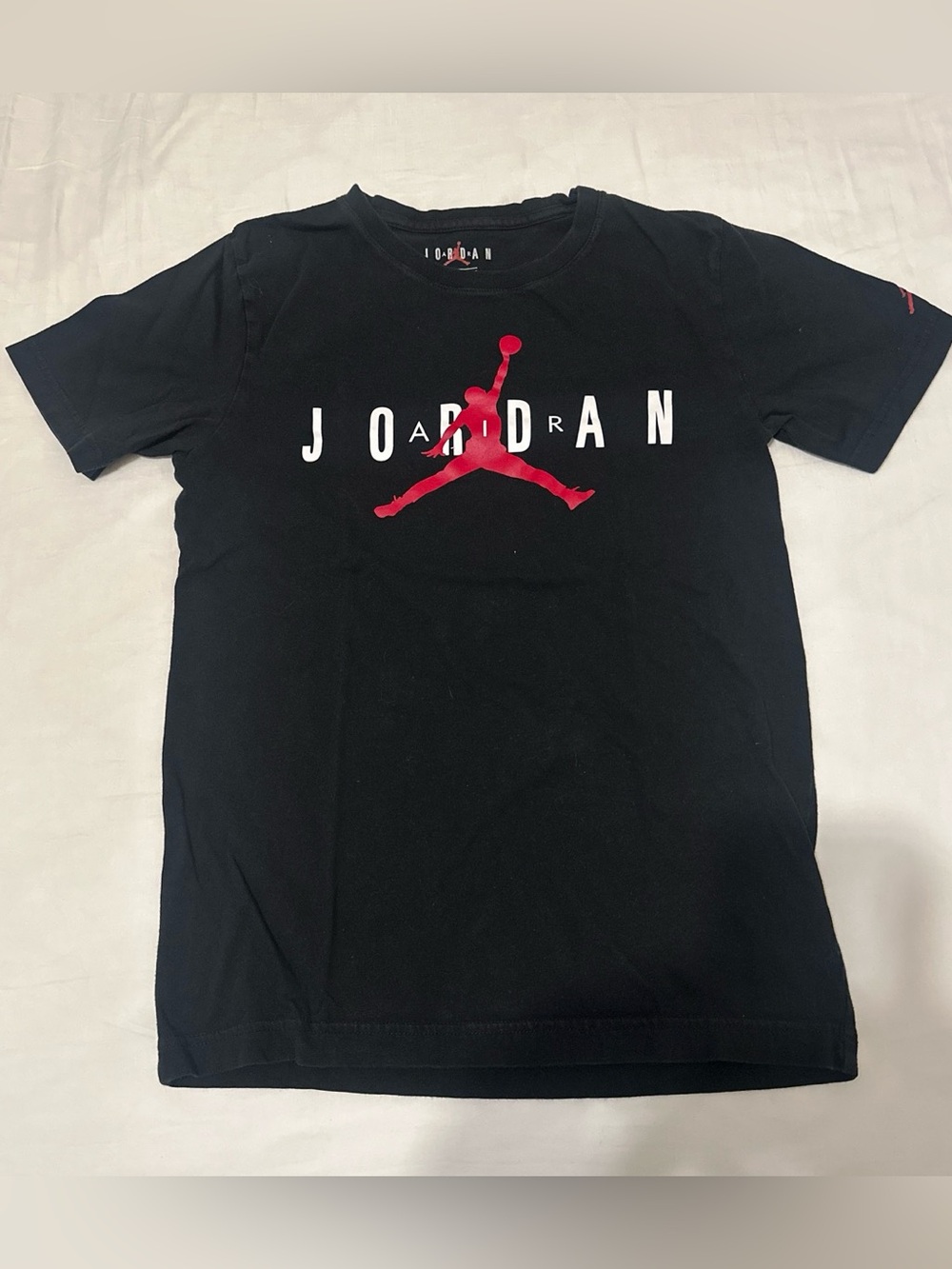 Jordan Black T-Shirt with Red Jumpman and White Lettering